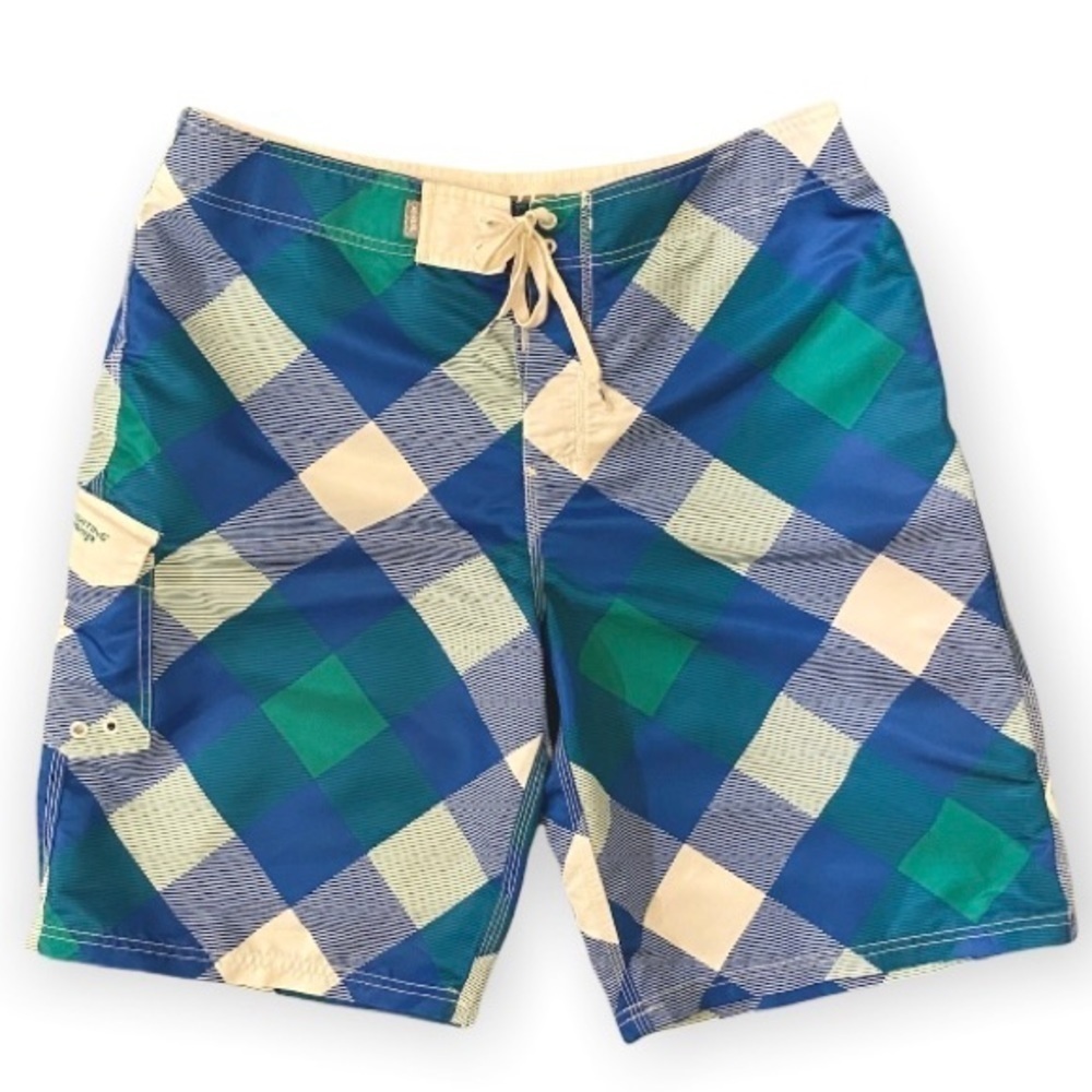 UFC Board Shorts 36  MMA Swim Retro Ultimate Fighting Championship Mens Plaid